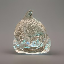 Vintage PartyLite Clear Frosted Glass Jumping...