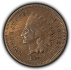 1873 1c Indian Head Small Cent - Wood Grain - Original Fine - SKU-Y6507