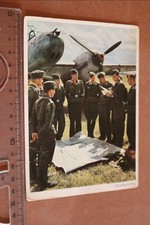 tolle alte Karte- Farbe -  Piloten bei Einsatzbesprechung