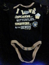 Milwaukee Brewers Baseball Newborn Bodysuit Baby Grow 0-3 Months Team Athletics 