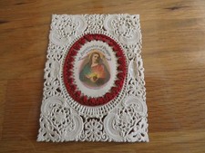Andachtsbild, Devotionalie,  Prägepapier, Spitzenpapier, Heiligstes Herz Jesu