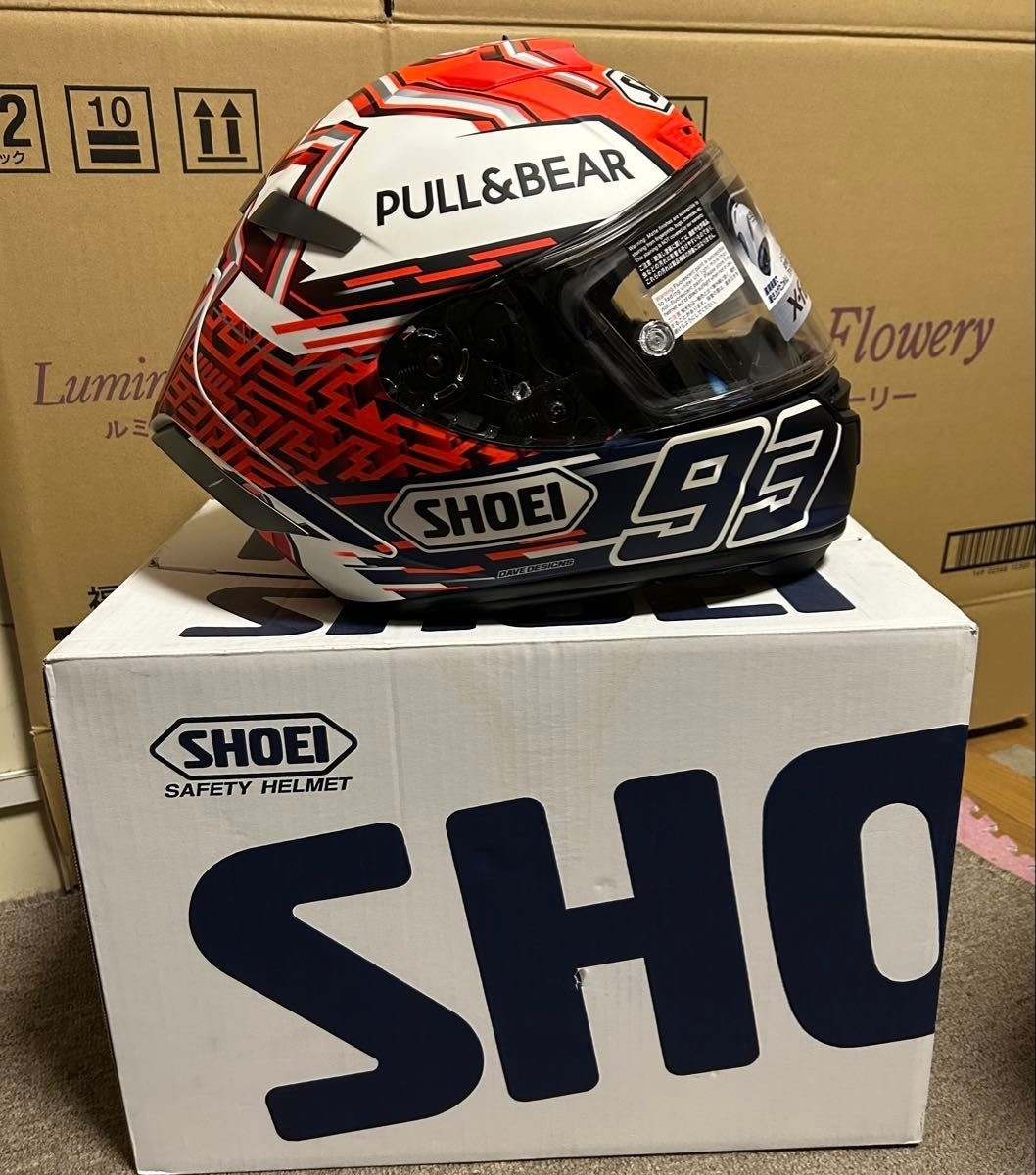 SHOEI X-Fourteen MARQUEZ5 TC-1 M (57–58cm) w/ LEXIN B4FM