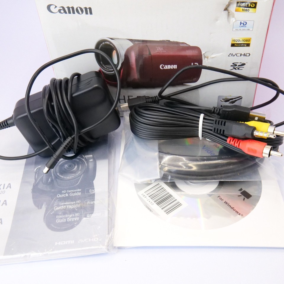 Canon VIXIA HF R20 HD Digital Camcorder Red AVCHD Great Condition In ...