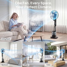 NebulaFlow Mist Fan 4L Large Water Tank Mister Cooling Fan 5 Speeds 3 Modes Mist