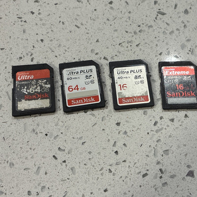SanDisk Ultra 64GB AMD 16GB SDXC Memory Card Class 10 UHS-I 80MB/s High Speed