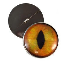 Pair Creamy Orange Cat or Dragon Fantasy Sew-On Glass Eyes