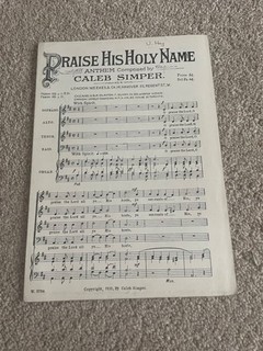 Praise His Holy Name anthem caleb simper sheet music Vintage