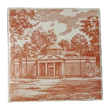 Monticello Square Trivet Wall Tile Souvenir Thomas Jefferson President History