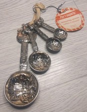 Pier 1 Imports Rooster & Flowers Measuring Spoon Set, Old Stock