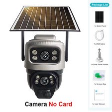 Wifi Solar IP Camera Outdoor Dual Lens PTZ Low Powered Video Camera PIR Motion D