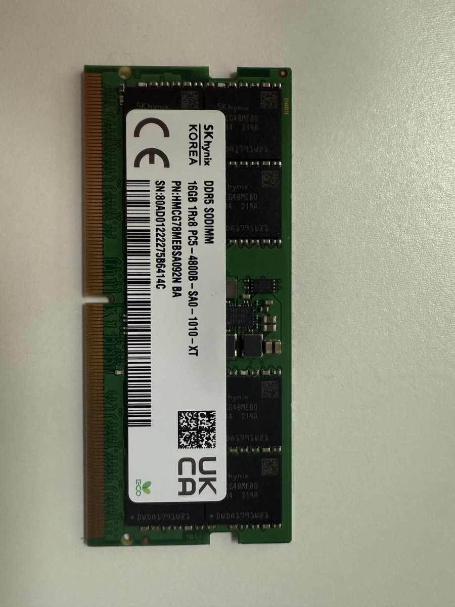 SK Hynix 16GB 1Rx8 PC5-5600B DDR5 5600MHz SODIMM Laptop Memory | eBay