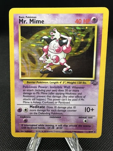 Mr. Mime 6/64 Pokemon 1999 Jungle Unlimited Holo Rare WoTC Vintage MP