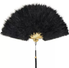 Roaring 20s Black Feather Fan