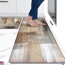 MAYHMYO 2-Piece Anti-Fatigue Kitchen Mats - Comfort Mats for Laundry & Desk Use