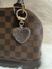 Heart Keychain Bag Charm Bling Rhinestone Keychain Purse Keyring Gift Gunmetal