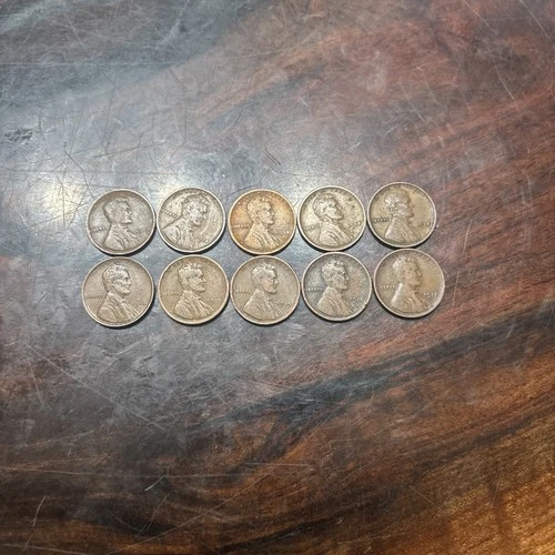 10 Wheat Penny Lot 1910-1919 VF