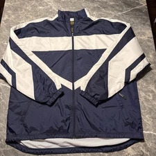 Vintage Eastbay Performance Apparel XL Navy/White Windbreaker Long Sleeve