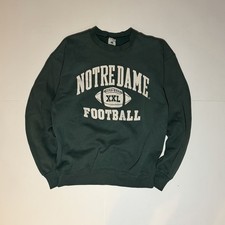 Vintage 80s Notre Dame Fighting Irish Sweatshirt Mens L Green Football Galt Sand