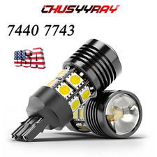 For Honda Accord Civic Sedan White 7443 LED Strobe Flashing Reverse Light 2x