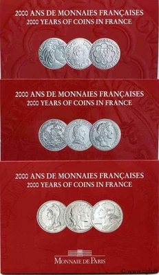 3 x COFFRET 2000 ans DE MONNAIES FRANCAISES MONNAIE DE PARIS 5 FRANCS BU FDC - Photo 1/4