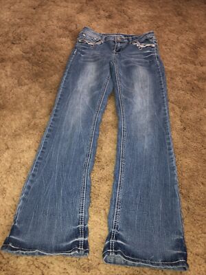 Womens Revolt Embroidery Pockets Jeans Size -3