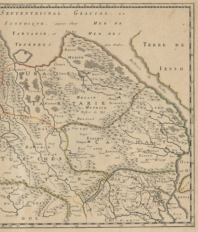 Antique Map "Description De La Tartarie" (Tartarian Empire) Nicolas Sanson, 1654 - Image 4 of 4