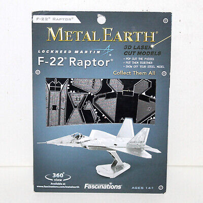 Fascinations Metal Earth F22 F-22 Raptor Aircraft 3d Laser Cut Steel Model Kit for sale online 