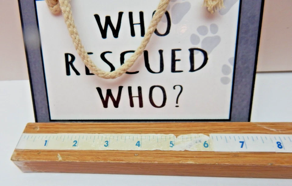 ¿Quién rescató a quién? Placa de cerámica - Nunca exhibida gris y blanco 7 pulgadas de ancho (W283 Foto 3 de 4