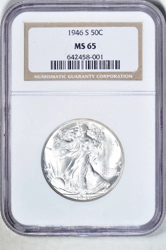 1946-S 50C Walking Liberty Half Dollar NGC MS65