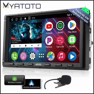 Universal ATOTO Car Stereo w/Drivechat 7'' 2Din 4G-SIM Bluetooth Radio SiriusXM