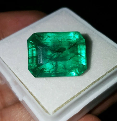 9.22 Ct Loose Gemstone Natural Green Emerald Transparent Certified Emerald Gems