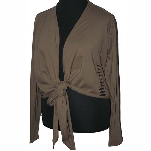 BORIS INDUSTRIES Jacke Wickeljacke Jersey Gr 48 (5) braun taupe Cut-Outs
