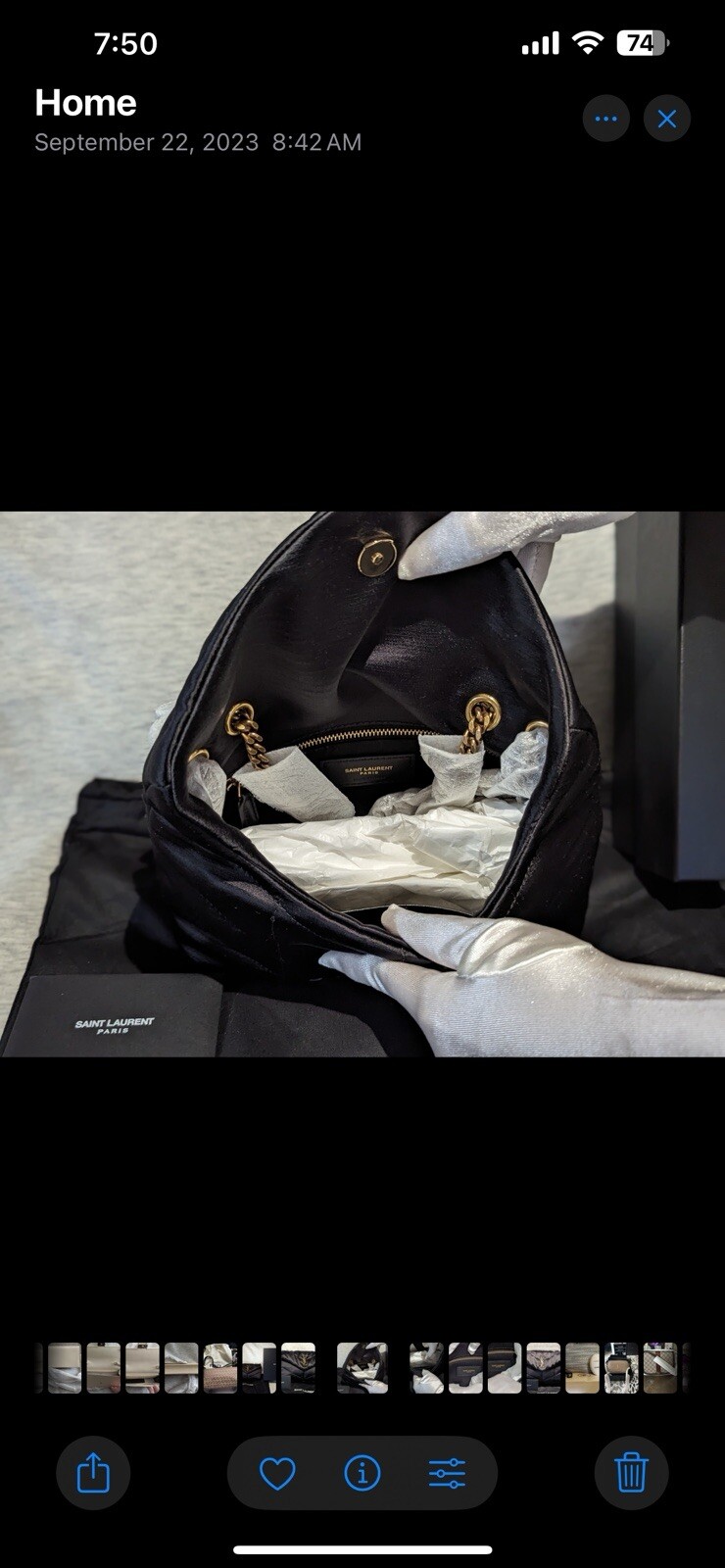 SAINT LAURENT Borsa a tracolla YSL giocattolo puffer satinato