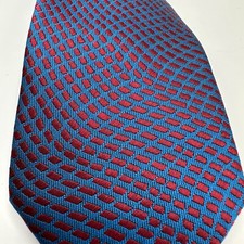 Versa Collezioni Blue With Small Red Square Design Neck Tie