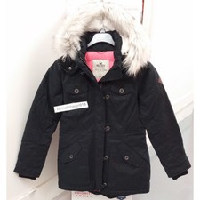 Hollister Ultimate Down Parka Jacket Coat Black Womens Size Large