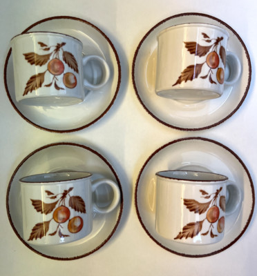 Midwinter Stonehenge CHERRY 4x Kaffeetasse mit Untertasse ca. 6,5cm, ca. 7,5cm Ø