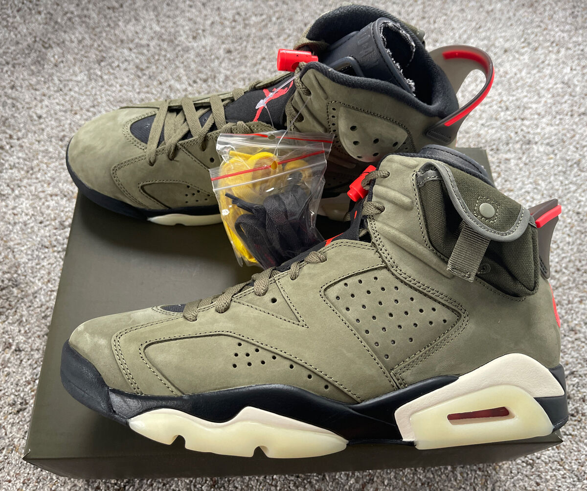 Nike x Travis Scott Air Jordan 6 Cactus Jack Size 10 Olive Nike x Travis Scott Air Jordan 6 Cactus Jack Size 10 Olive