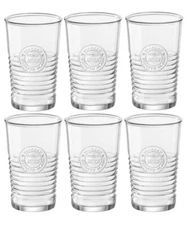 Set of 6 Bormioli Rocco Officina1825 Vintage Style Cooler Drinking Glass 16 oz