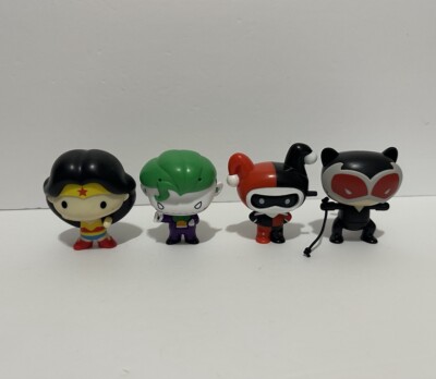 Lot of 4 DC Comics JUSTICE LEAGUE CHIBI Toy Joker Harley Quinn WW CatWoman