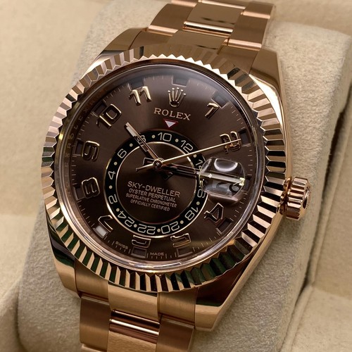 Rolex Sky-Dweller 326935 Everose Oro Chocolate Dial Reloj Automático B0x Papeles - Imagen 3 de 8