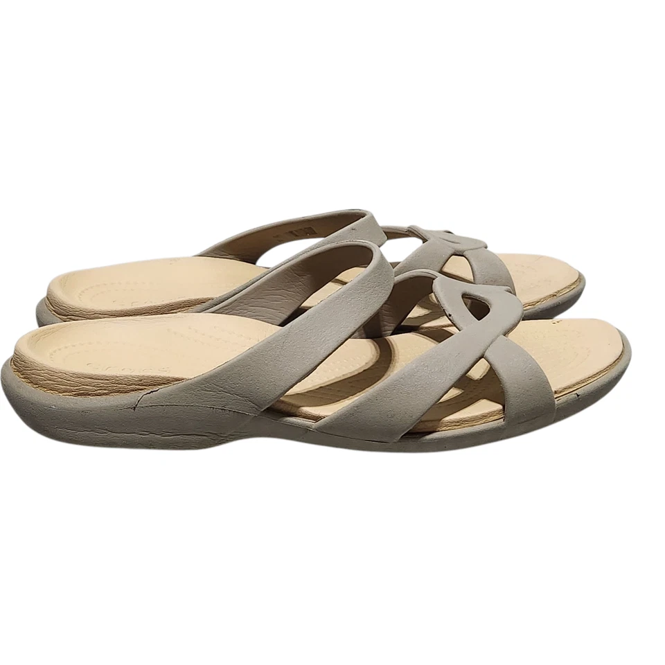 Sandalias Crocs Slides 11 Mujer Meleen Twist Ligeras Confort Mínimo Diario Foto 3 de 4