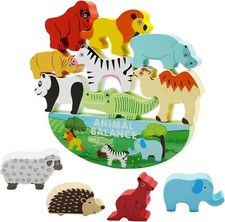 Stapelspiel Holzspielzeug Tiere , Tier-Balance-Spielzeug für Kinder Motorik