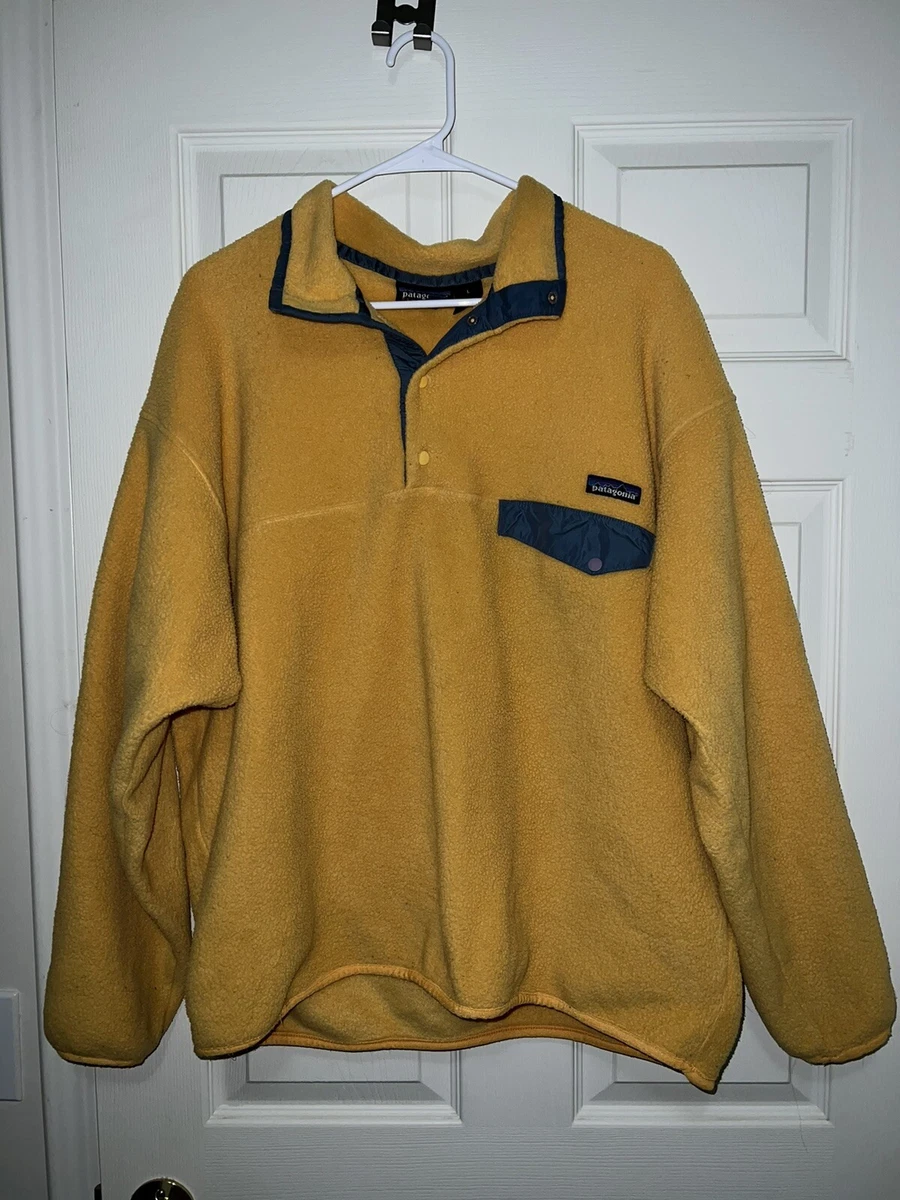 Vintage SP '98 Yellow And Blue Synchilla Patagonia Snap T Fleece Mens Large