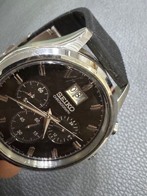 [期間限定] SEIKO クロノグラフ 腕時計 ブラック 7T04-0AE0 Good condition Seiko Chronograph Men's Big Date 7T04-0AE0 Quartz