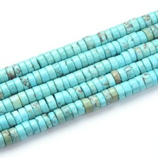 Blue Turquoise Incredible Quality Natural Heishi Cut Gemstone 2x4mm Beads GRN465