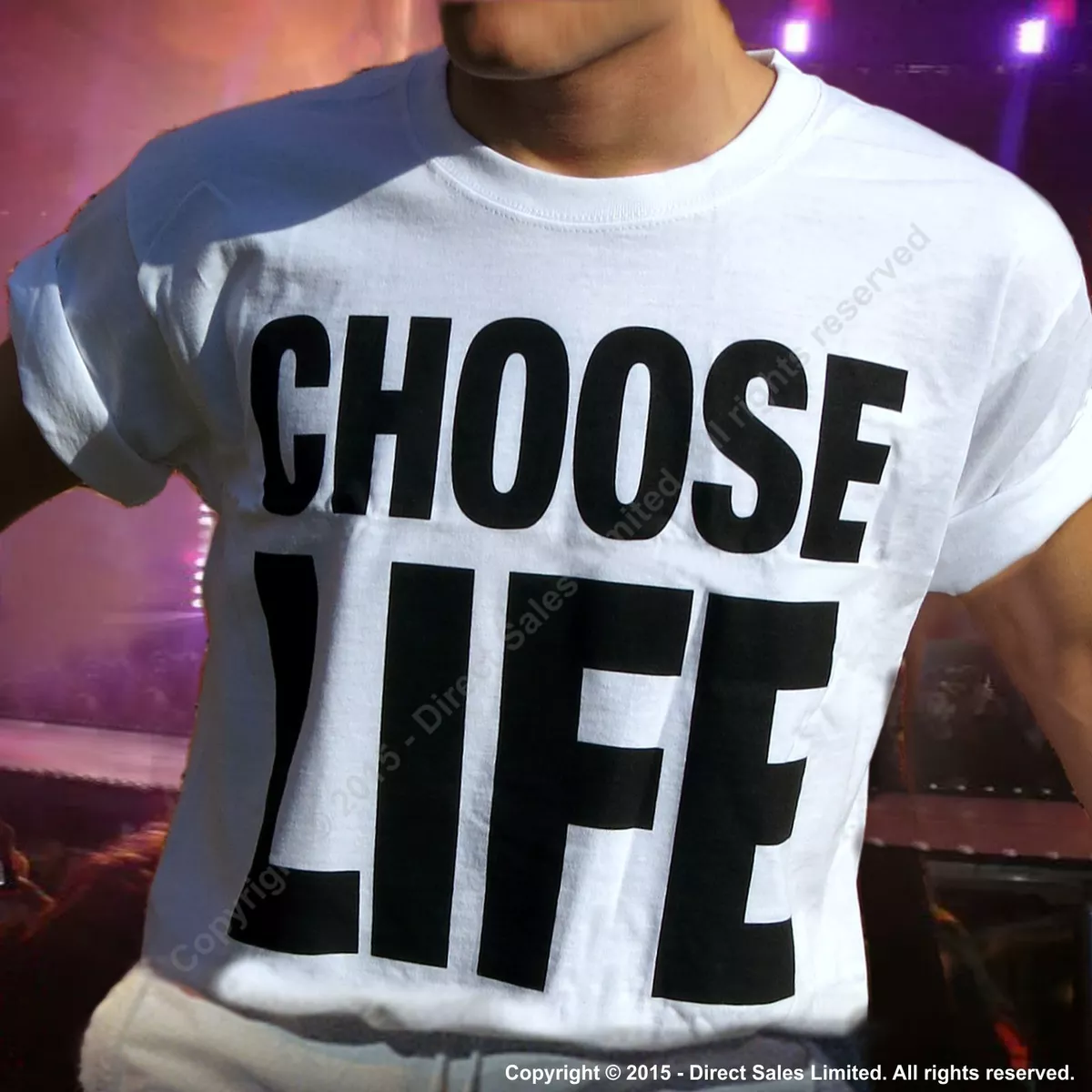 CHOOSE LIFE T Shirt George Michael WHAM Replica Retro 80s Fancy