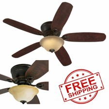 Allen Roth 52 In Rubbed Bronze Downrod Or Close Mount Fan Light