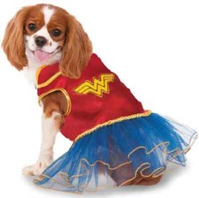 Mujer Maravilla Tutú DC Comics Superhéroe Vestido Elegante Halloween Mascota Perro Gato Disfraz