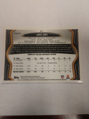 2013 Topps Chrome Xfractors Pittsburgh Steelers #31 Jarvis Jones