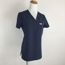 FIGS Gray V Neck One Pocket Short Sleeve Scrubs Shirt Top Womens sz XXS